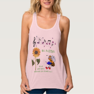 Débardeur Abeilles de tournesol rose positif