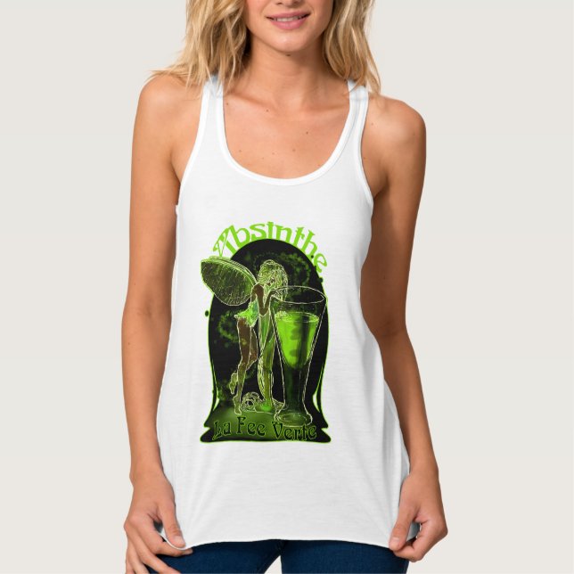 Débardeur Absinthe La Fee Verte Fée Avec Verre (Devant)