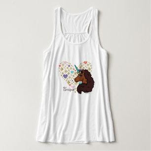 Débardeur Afro Unicorn Design cardiaque unique