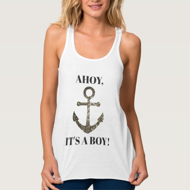 Débardeur Ahoy C'est un garçon Ancre Nautique Chemise Baby s (Devant)
