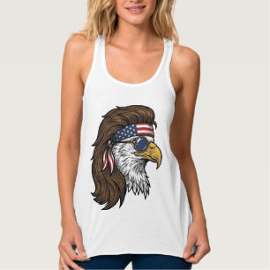 Débardeur Aigle patriotique Mullet Gravure vintage vecteur D