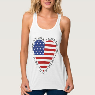 Débardeur American Flag Heart T-shirt ( style ENFANTS aussi!