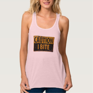 Débardeur ATTENTION - I BITE rouille panneau d'avertissement