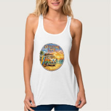 Aventure Vie Graphique Rétro Hippie Plage Coucher 