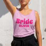 Débardeur Bachelorette mariée personnalisée<br><div class="desc">Bachelorette de mariée personnalisée cadeau débardeur pour mariée</div>
