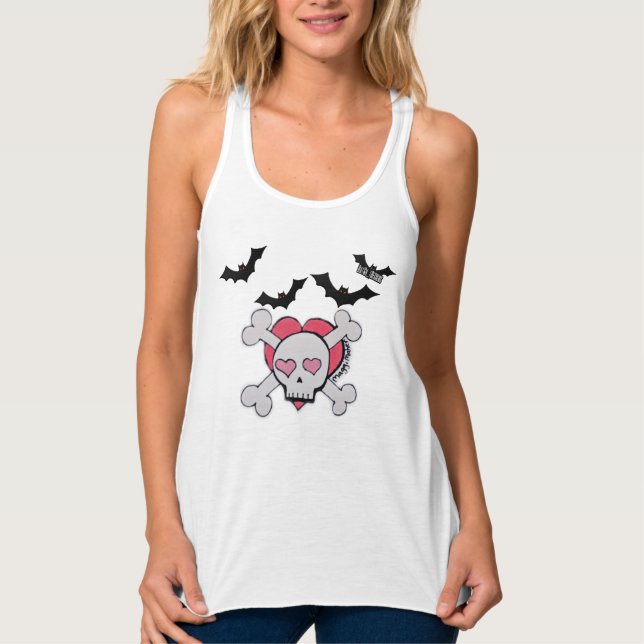 Débardeur BatSh_tDesigns Cute Skull and Crossbones Tandeskto (Devant)