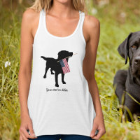 Black Lab Dog avec USA American Flag, 4 juillet