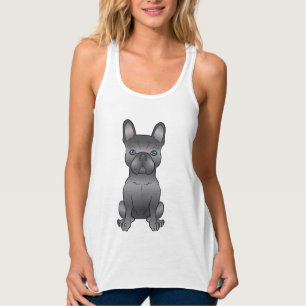 Débardeur Bouledogue français bleu / Frenchie Chien de dessi