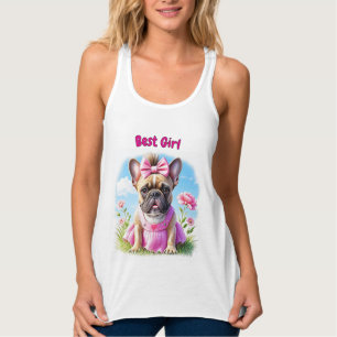 Débardeur Bouledogue français Fleurs Bouledogue français