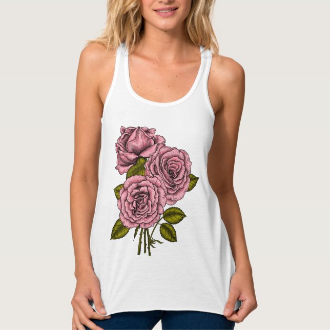 Débardeur Bouquet de Chemise roses (Devant)