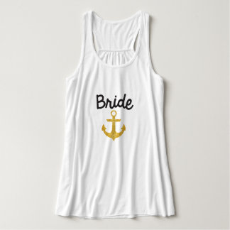 Débardeur Bride Ancre nautique Gold Foil Tank