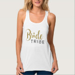 Débardeur BRIDE TRIBE Gold Noir script moderne Mariage Party<br><div class="desc">Vous pouvez customiser avec ou sans votre propre texte</div>