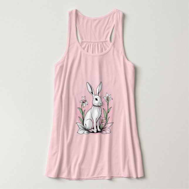 Débardeur Bunny mignon et lys (Design devant)
