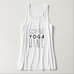 Débardeur Café Yoga Wine | Typographie chic<br><div class="desc">Par conceptions redéfinies</div>