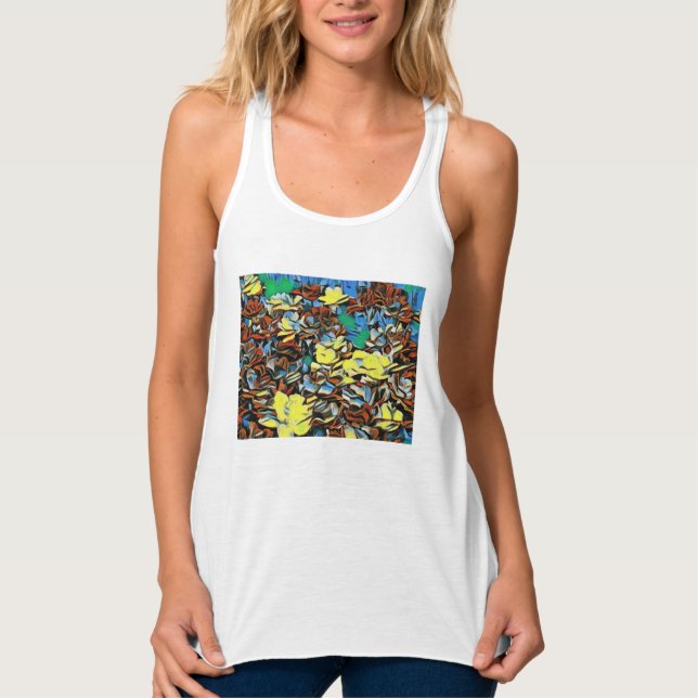 Débardeur Carnation Racerback Top (blanc) avec effet Dreamin (Devant)