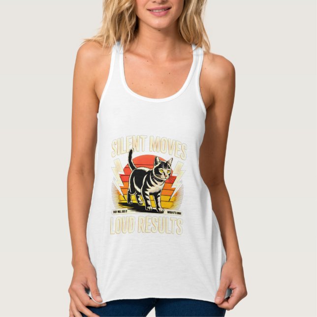 Débardeur Cat Lover Inspiring Women's Summer Tee Retro Cat (Devant)
