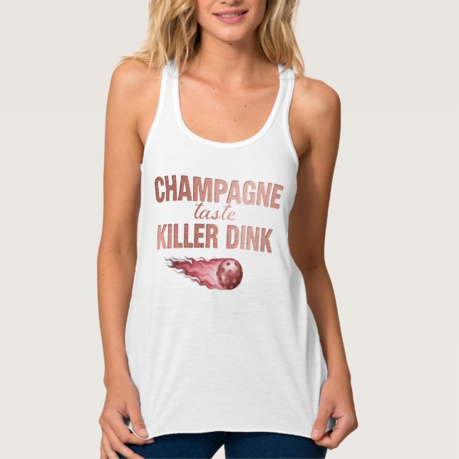 Débardeur Champagne Taste Killer Dink - Rose Gold Pickleball (Devant)