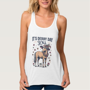 Débardeur Chapeau Floral de Cheval de Derby Day Y’all