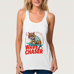 Débardeur Chasseur de vagues de chat d'été - Femmes drôles d