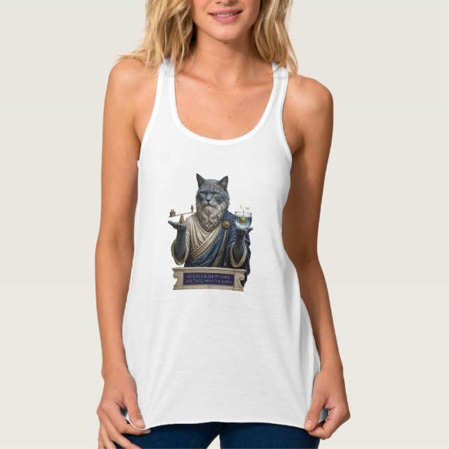 Débardeur Chat Archimède Bleu Russe (Devant)