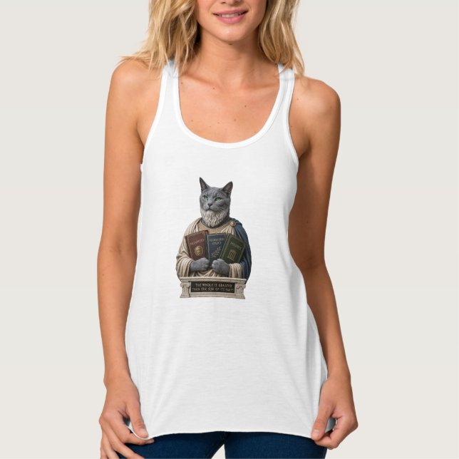 Débardeur Chat Aristote Bleu Russe (Devant)