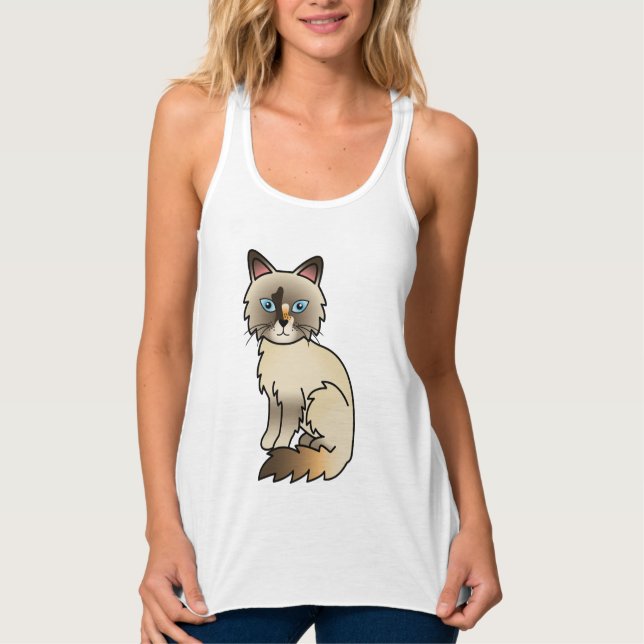 Débardeur Chat de dessin animé mignon Birman / Ragdoll écail (Devant)