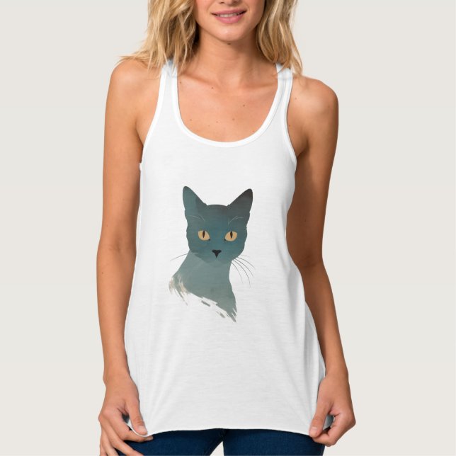 Débardeur chat noir (Devant)