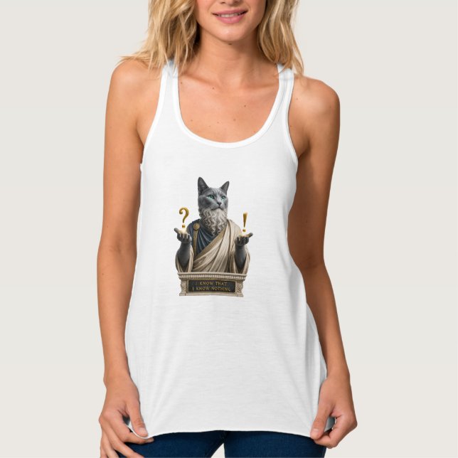 Débardeur Chat Socrate Bleu Russe (Devant)