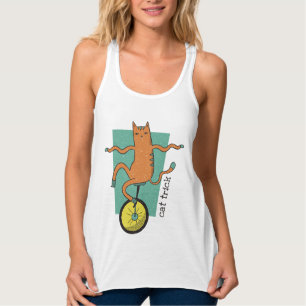 Débardeur Chat Trick Funny Tabby Chat Riding a Unicycle
