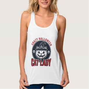 Débardeur Chemise de chat de sorcière vintage de dame de cha