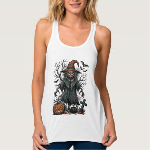 Débardeur Chemise de citrouille d'Halloween Épouvantail Sorc