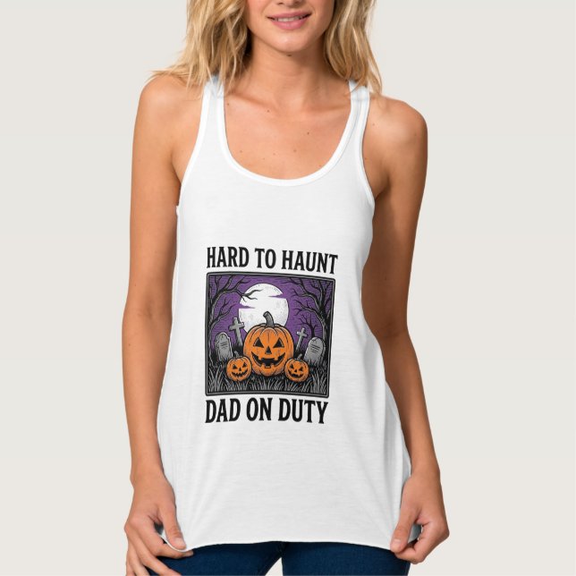 Débardeur Chemise de papa Halloween difficile à hanter drôle (Devant)