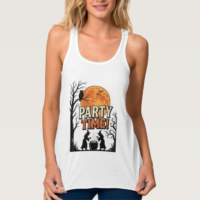 Débardeur Chemise de sorcière de chaudron de fête d'Hallowee (Devant)