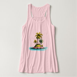 Débardeur Chemise graphique à motif de palmier avec ambiance