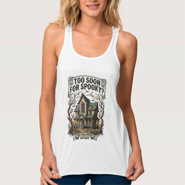 Débardeur Chemise Halloween précoce Design de maison hantée  (Devant)