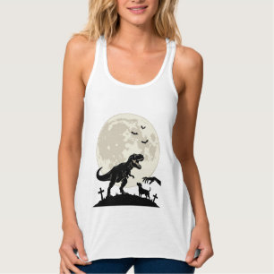Débardeur Chemise silhouette de cimetière de chien dinosaure
