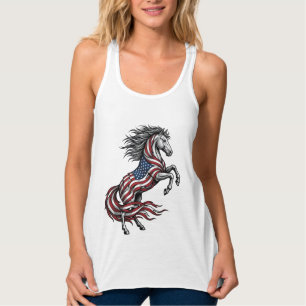 Débardeur Chemise vectorielle de cheval cabré patriotique vi