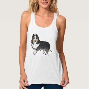 Débardeur Chien de dessin animé Sheltie Shetland Sheepdog tr