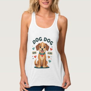 Débardeur Chien de sauvetage mignon vintage sauve une vie Ca