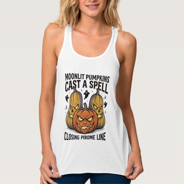 Débardeur Citation de citrouille d'Halloween Jack O Lantern  (Devant)