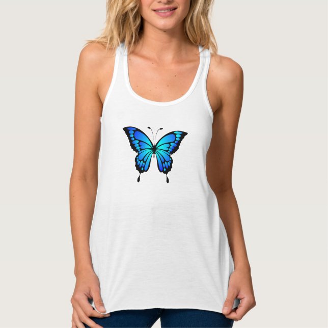 Débardeur Citerne d'été à papillon bleu (Devant)