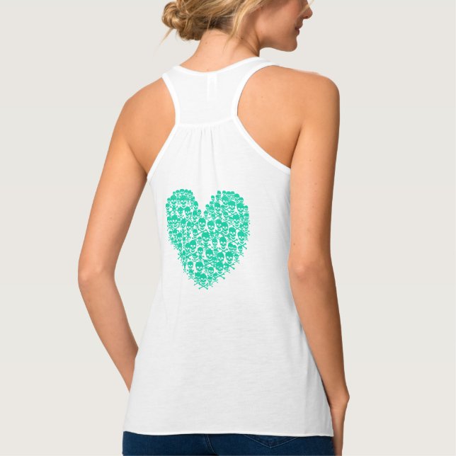 Débardeur Coeur crâne turquoise (Dos)