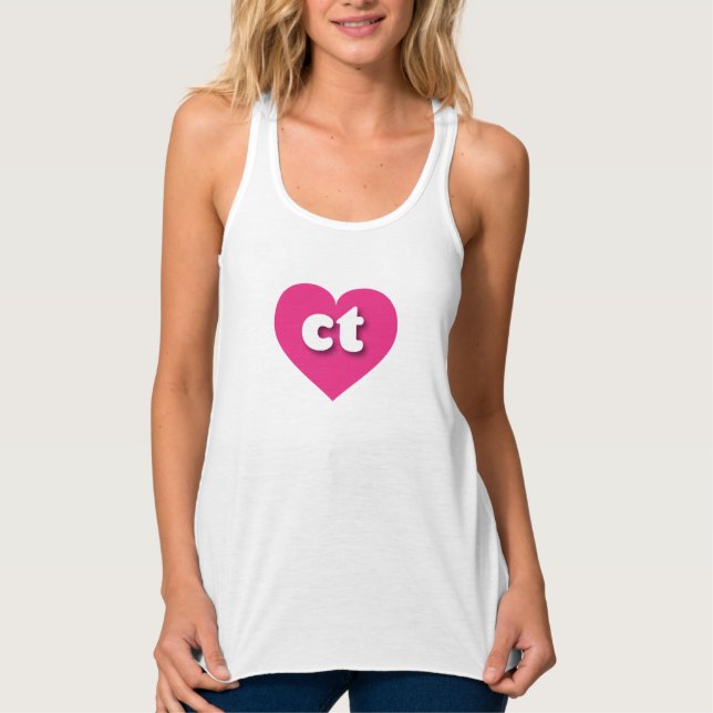 Débardeur Coeur rose chaud Connecticut - J'aime (Devant)