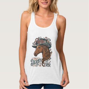 Débardeur Conception de chemise à chapeau floral de cheval D