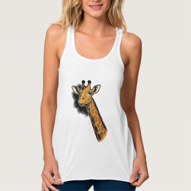 Débardeur Conception de chemise de girafe mignonne gravée vi (Devant)