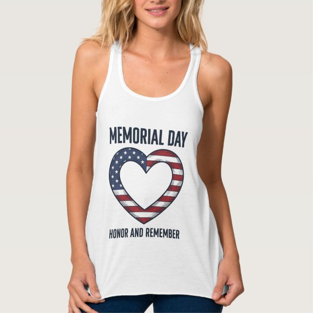 Débardeur Conception de chemise de jour du souvenir cœur hon (Devant)