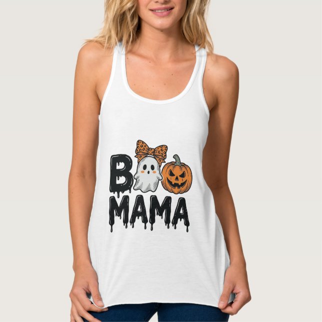 Débardeur Conception de chemise de maman fantôme Halloween c (Devant)
