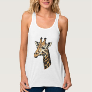 Débardeur Conception de chemise de portrait de girafe gravur
