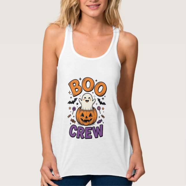 Débardeur Conception de chemise Halloween Citrouille Fantôme (Devant)