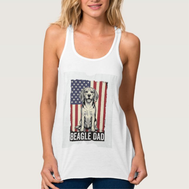 Débardeur Conception de chemise pour chien vintage patriotiq (Devant)